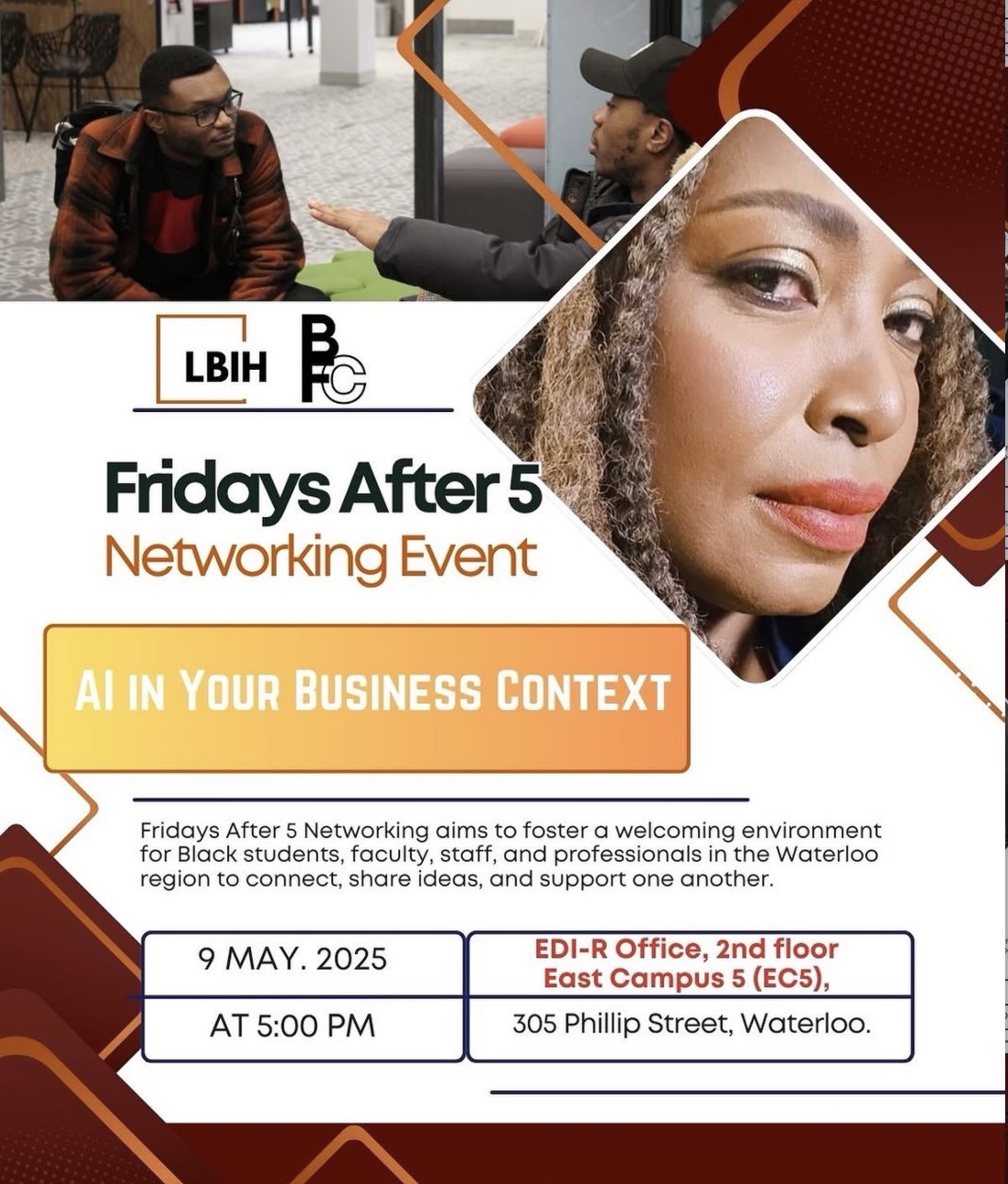 Event poster for AI in Business Context