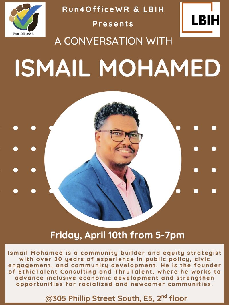 Event poster for Run4OfficeWR with Ismail Mohamed